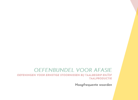 Oefenbundel voor afasie met hoogfrequente woorden